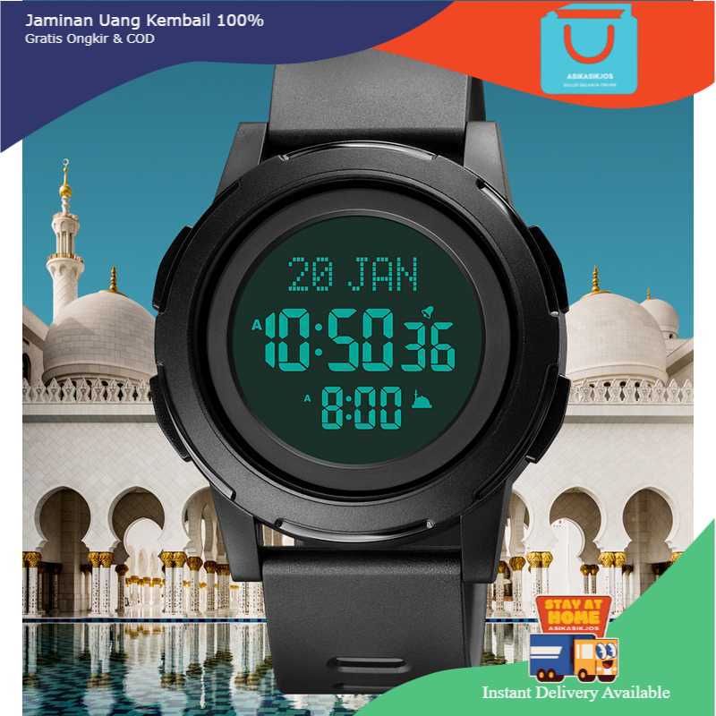 SKMEI ORIGINAL Jam Tangan Digital Pria Muslim Qibla - 1730