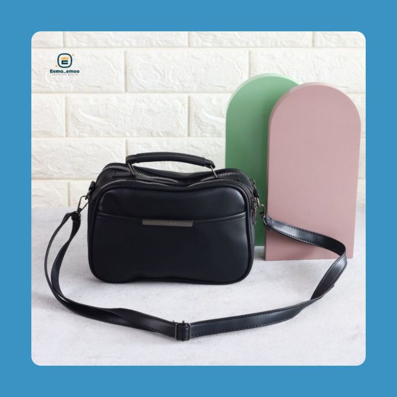 EMOEMO-SlingBag Plat BN Tas Selempang Wanita tali panjang korean style