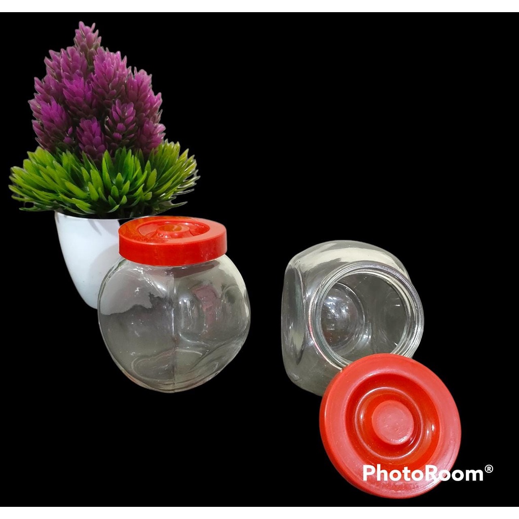 Toples kaca mini tutup merah