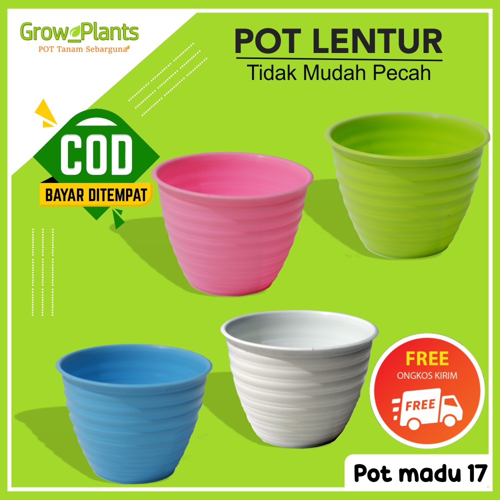 Pot Bunga Murah Pot Madu 17 Pot Bunga Pot Bunga Plastik Pot Tanaman  Pot Tanaman Air  Pot Tanaman Mu
