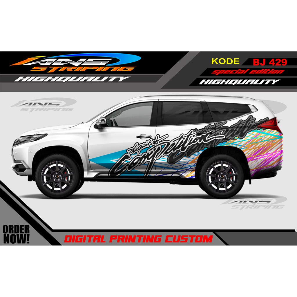 STICKER DECAL MOBIL PAJERO , FORTUNER / SETIKER MOBIL PAJERO / STIKER MOBIL