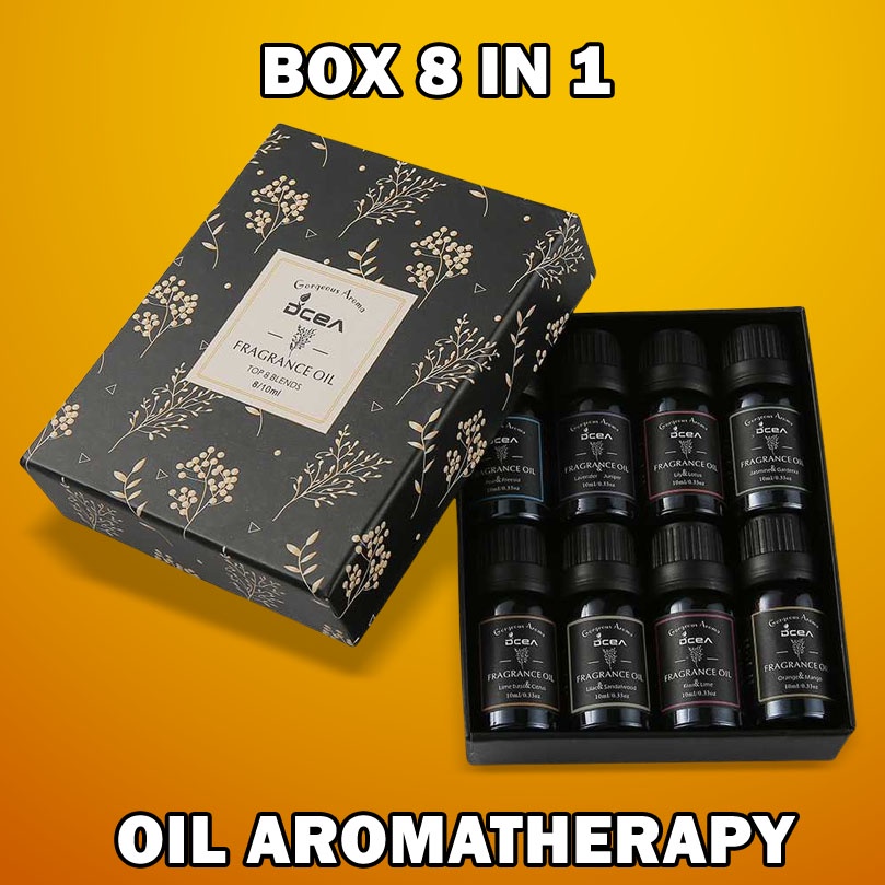 Essential Oil Diffuser Aromatherapy 8in1 Fragrance Esensial Aroma Terapi Set Humidifier Essensial