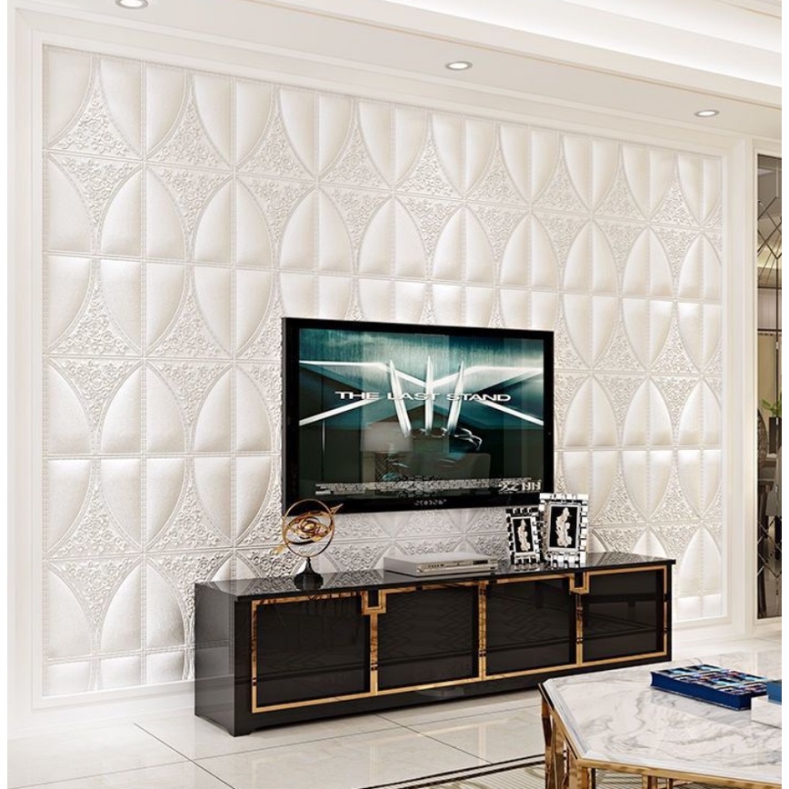 (TERMURAH) Wallpaper Foam 3D Ukuran Wallpaper Plafon High Quality Dekor Kamar bunga manik-manik-3