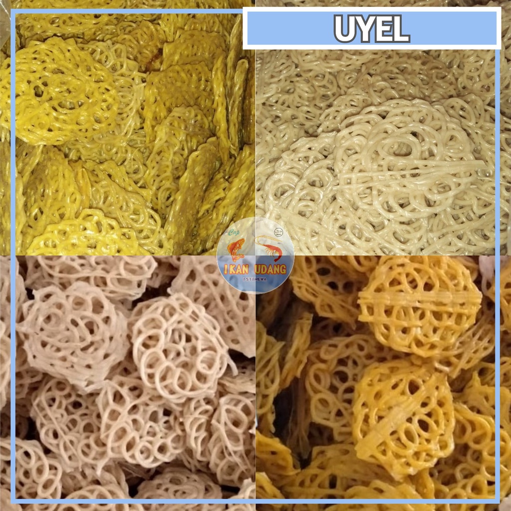 

[ 500g ] Kerupuk / Krupuk Mentah / Krecek Uyel Mawar Keriting Putih Kuning Besar Kecil