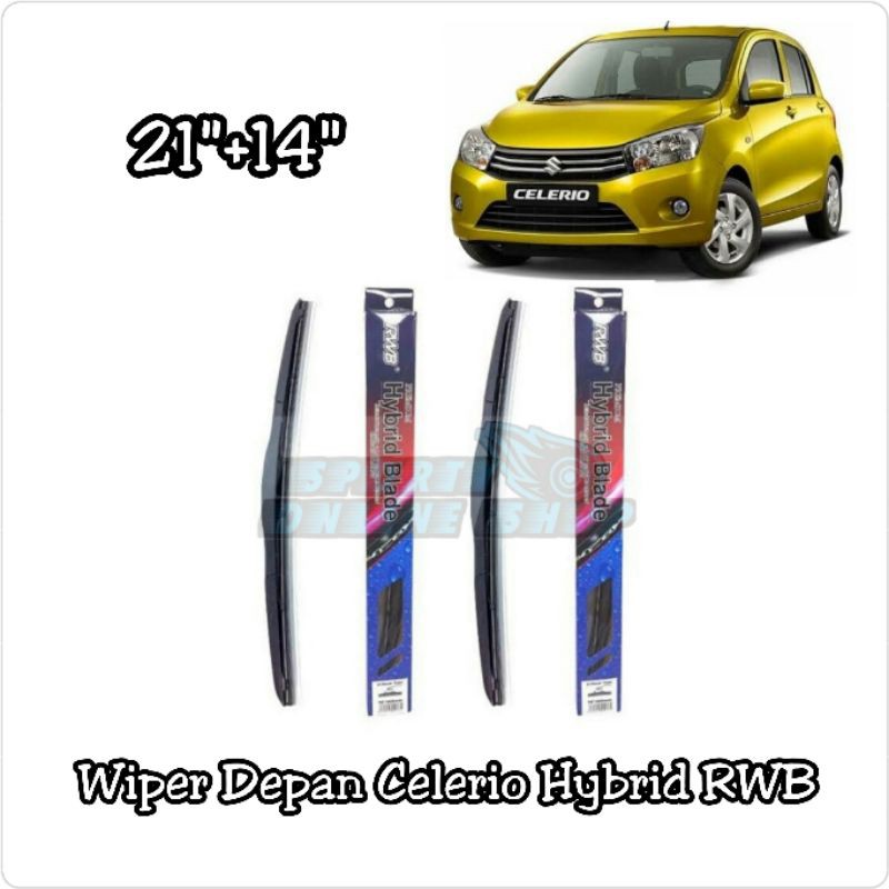 Wiper Depan Celerio 21&quot;+14&quot; Hybrid Merk Rwb