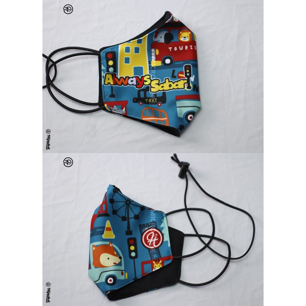 Hijacket Masker Kain Anak Perempuan Laki-Laki Headloop Tali Karet Elastis Hijaket Mask Motif 02-ALWAYS SABAR 01