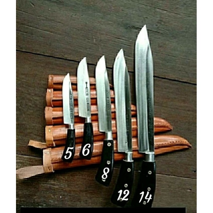 pisau Dapur baja per asli 5,pcs