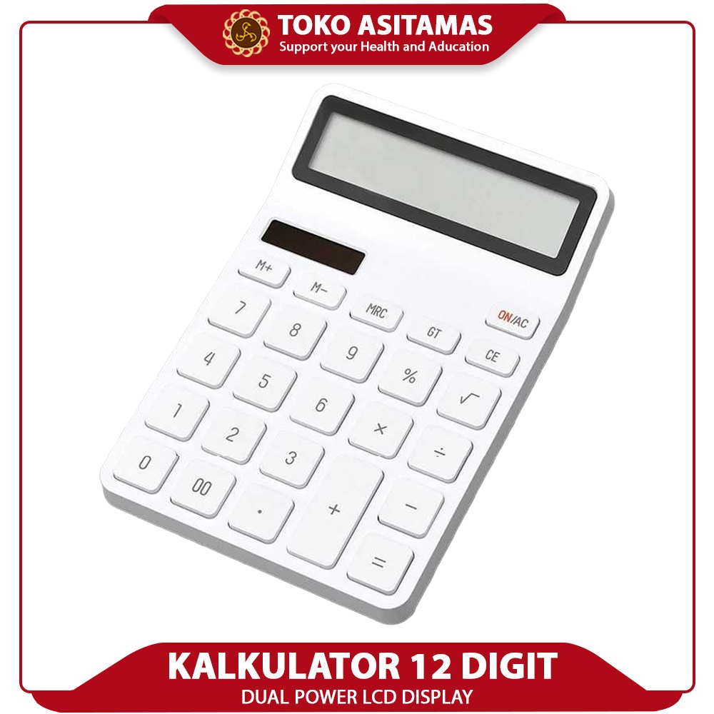

Xiaomi Mijia LEMO Kalkulator 12 Digit LCD Display Solar Powered Dual Power Simple Calculator
