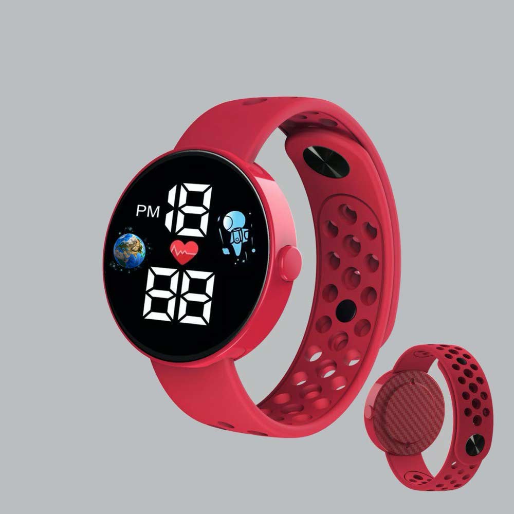 LED Watch [ Merah ] Water Resistant - Jam Tangan Digital Pria &amp; Wanita Strap Rubber LED_8061