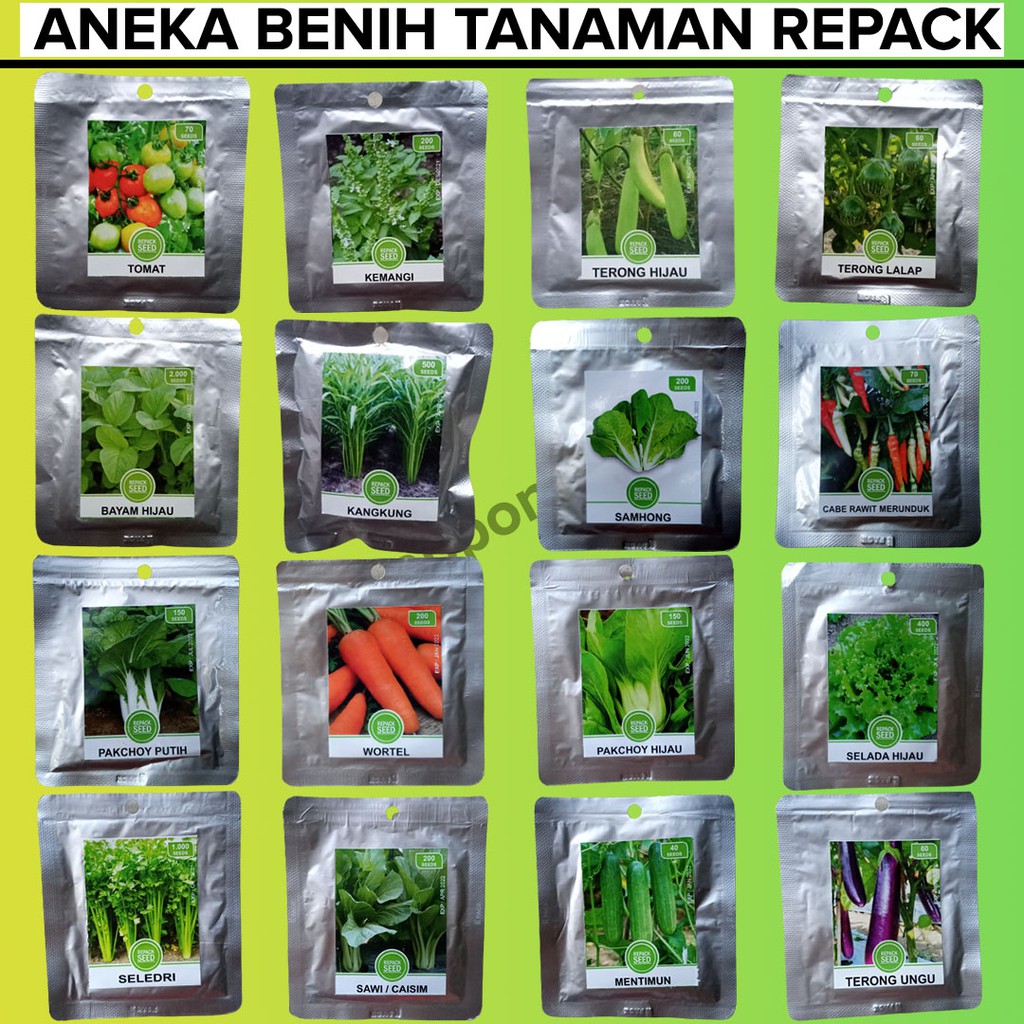 benih bibit sayuran repack/selada/bayam/kangkung/sawi/pakcoy/caisim/seledri/tomat/cabai/terong-0