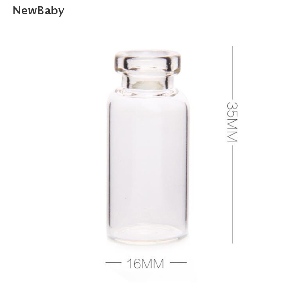 Newbaby 5pcs Liontin Botol Kaca Mini Dengan Tutup Gabus Untuk Parfum