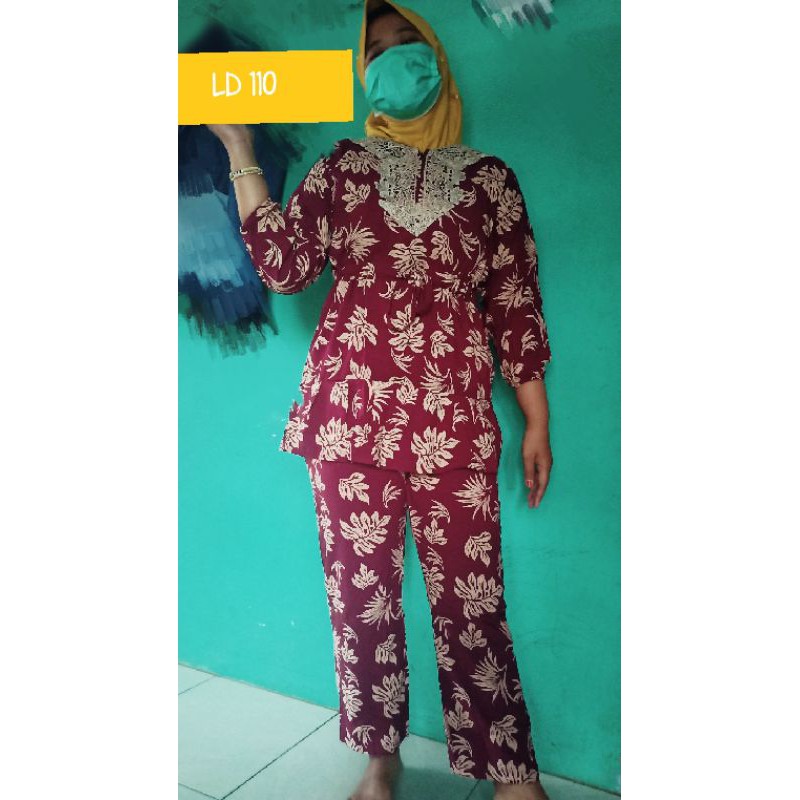 setelan renda lengan panjang