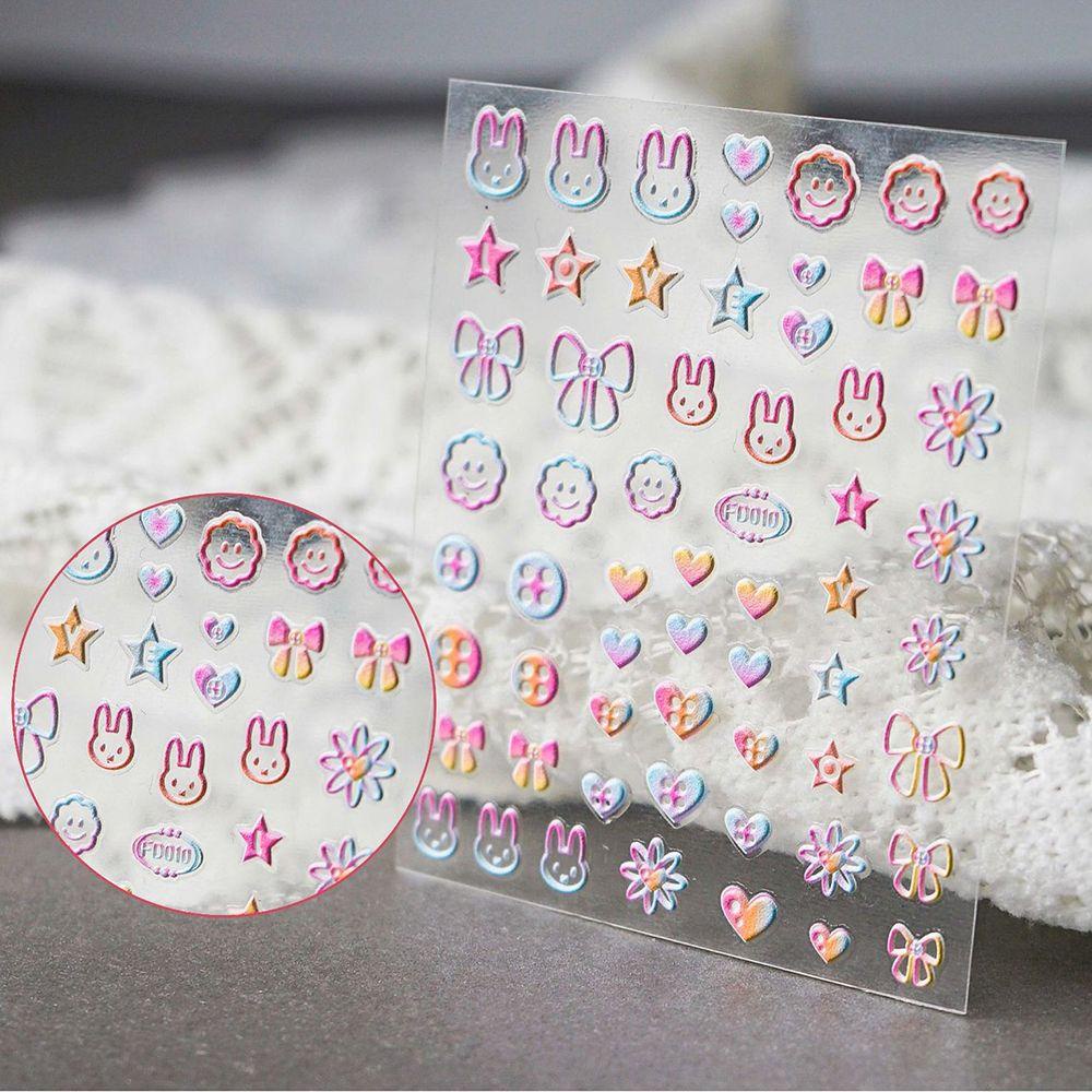 Stiker Kuku Gel Polish 5D Motif Kartun Cookies Panda Untuk Dekorasi Nail Art