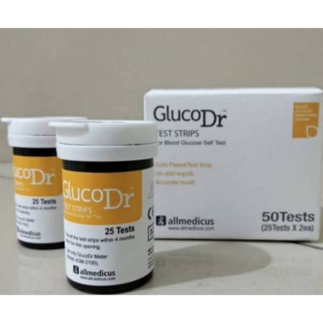 Strip GlucoDr Biosensor Code 8 / Cek Gula Darah isi 50 Strip