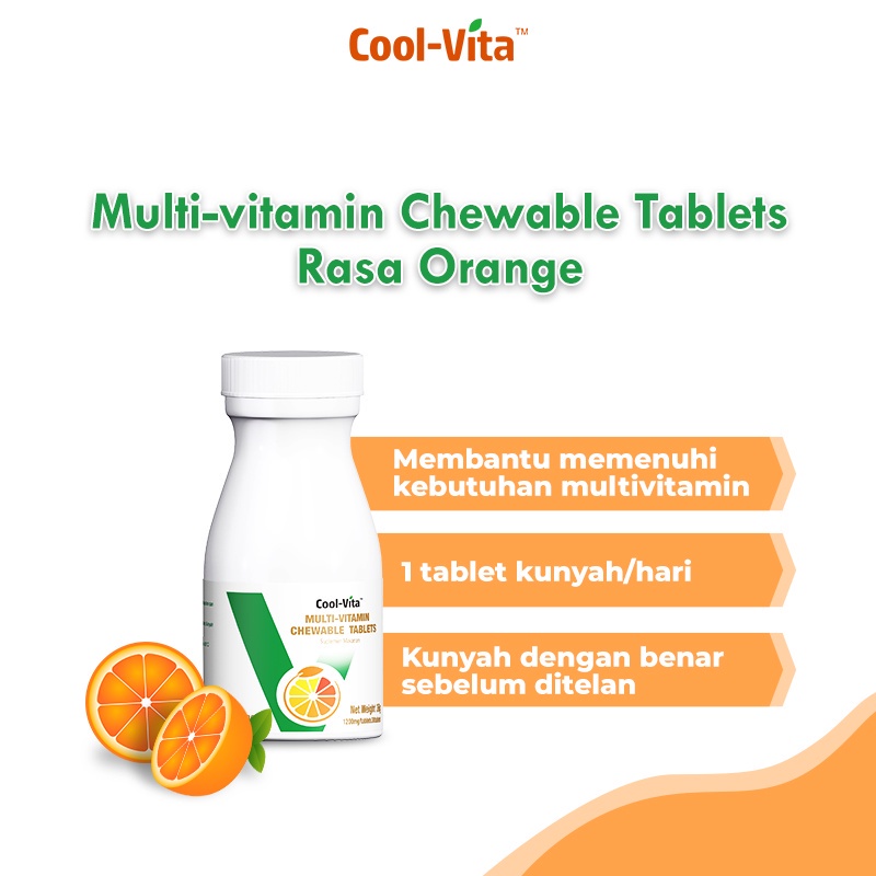 【PRE ORDER】CoolVita MultiVitamin Chewable (Kunyah) Suplemen Makanan Rasa Orange isi 30 Tablets-6