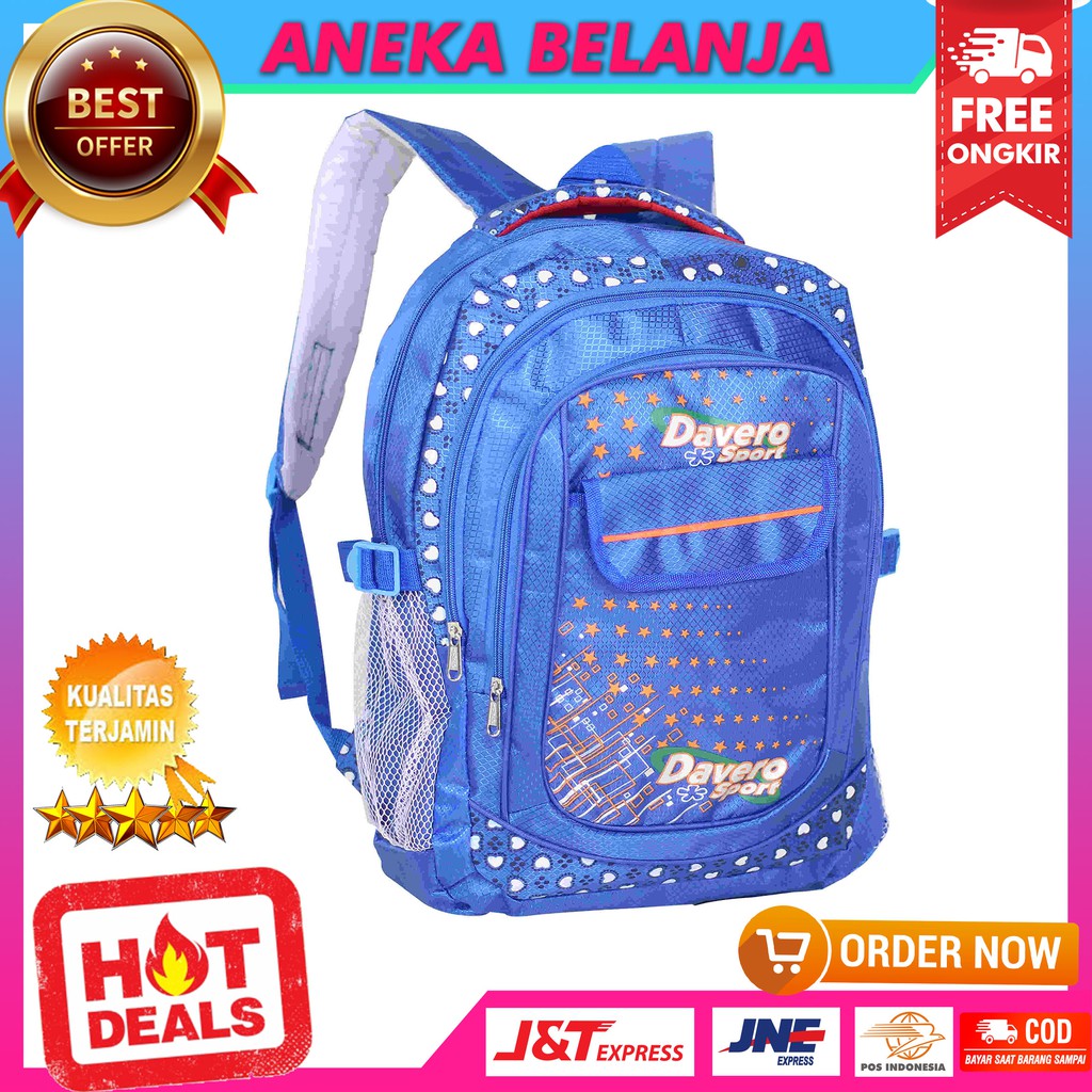 Ready Stock Tas Ransel Khusus Cewek Model Davero Sport Biru Kece Keren Tas Multifungsi Casual Trendy