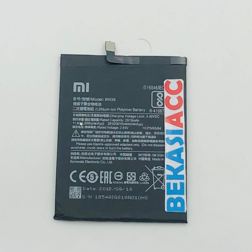 BATERAI XIAOMI REDMI 6X / BATERAI XIAOMI MI 6X  / BATRE XIAOMI BN36 ORI