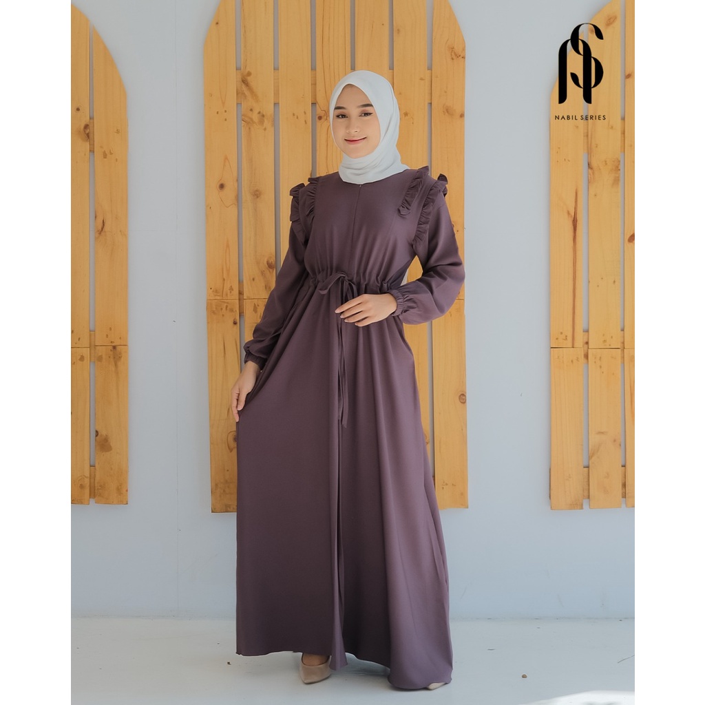 Gamis katun sevila syamila ori jr one dress renda cantik katun tiffany twill