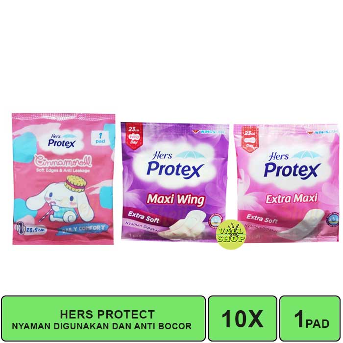 PEMBALUT HERS PROTEX DAILY COMFORT 1 PAD + WING (1 RENCENG ISI 10 SACHET).