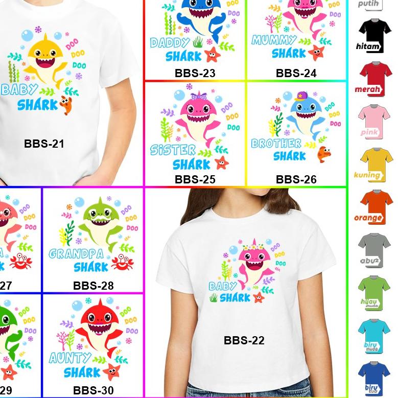 [FREE NAMA] Baju Kaos COUPLE ANAK DAN DEWASA BABY SHARK ULTAH ULANG TAHUN