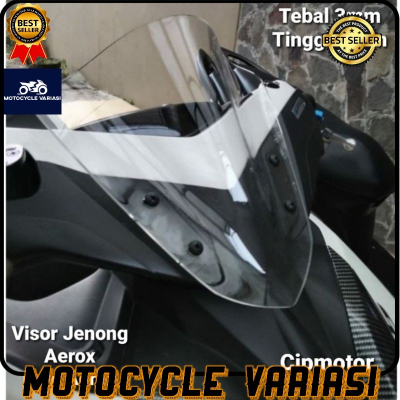 Visor Windshield JEnong Aerox 155 New AEROX Connected Clear bening smoke Rayben [COD]