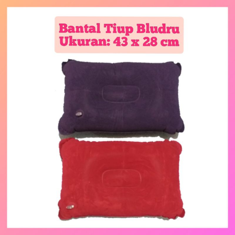 Grosir bantal tiup angin besar bludru travel pillow