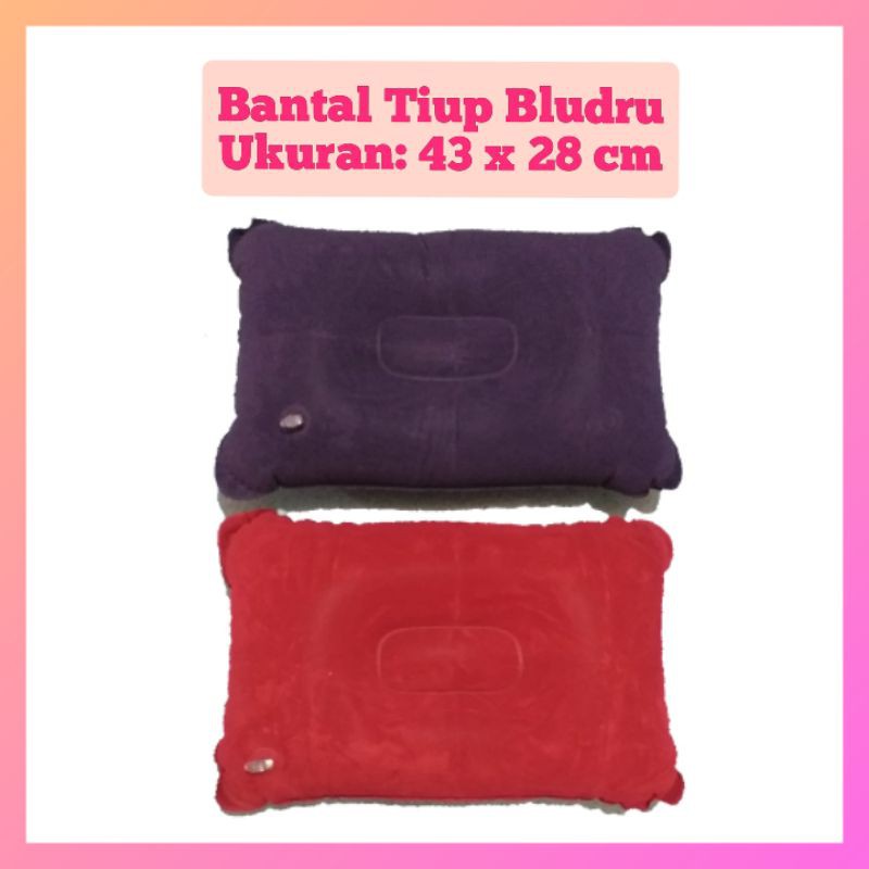 Grosir bantal tiup angin besar bludru travel pillow