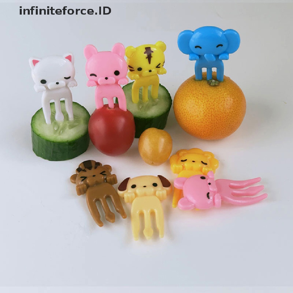 8pcs Garpu Buah / Sayuran / Bento Bentuk Hewan Untuk Anak