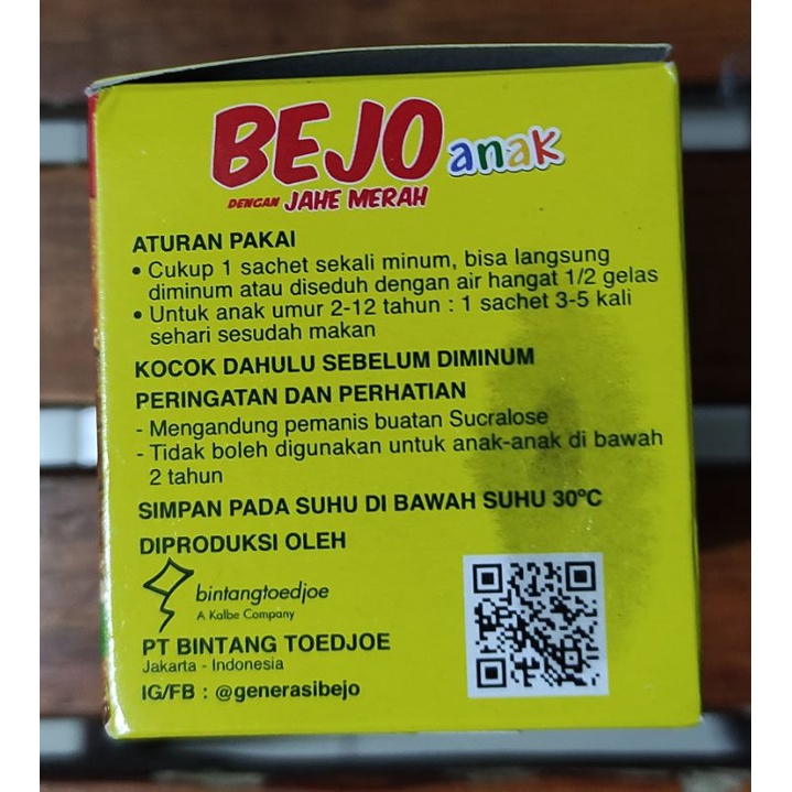 Bejo Bintang Toedjoe Jahe Merah Anak Isi 12 Sachet / Bejo Anak Jahe Merah / Mengatasi Kembung / Mual / Sakit Kepala / Masuk Angin