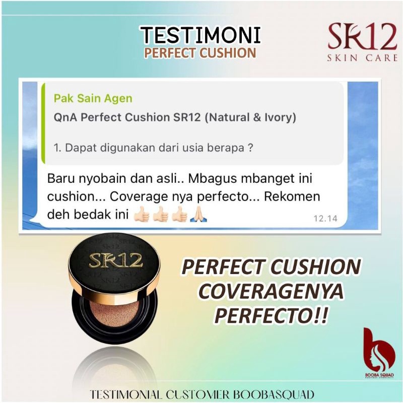 Perfect Cushion SR12 - Cushion Anti Luntur - Waterproof - Tahan Lama - Demi Matte Cover Cushion 15gr