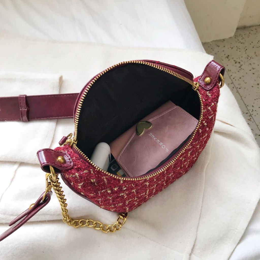 BJ1235 - BLACK/RAINBOW/RED/WHITE - TAS SLINGBAG WAISTBAG SLEMPANG TALI RANTAI MODEL CHAIN TAS WANITA FASHION IMPORT MODIS ELEGAN TERMURAH TERLARIS TERBARU BAGSTORE JAKARTA TAS BATAM BQ3175 GT1008 ELJ235 LT1772 JT15846 CR7207