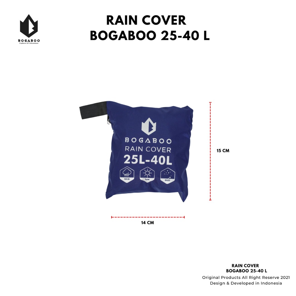 Cover Bag BOGABOO Waterproff 30 Liter (Bisa untuk 25-40 Liter)Sarung Pelindung TAS - Raincover - Rain Cover Bag Sarung Tas