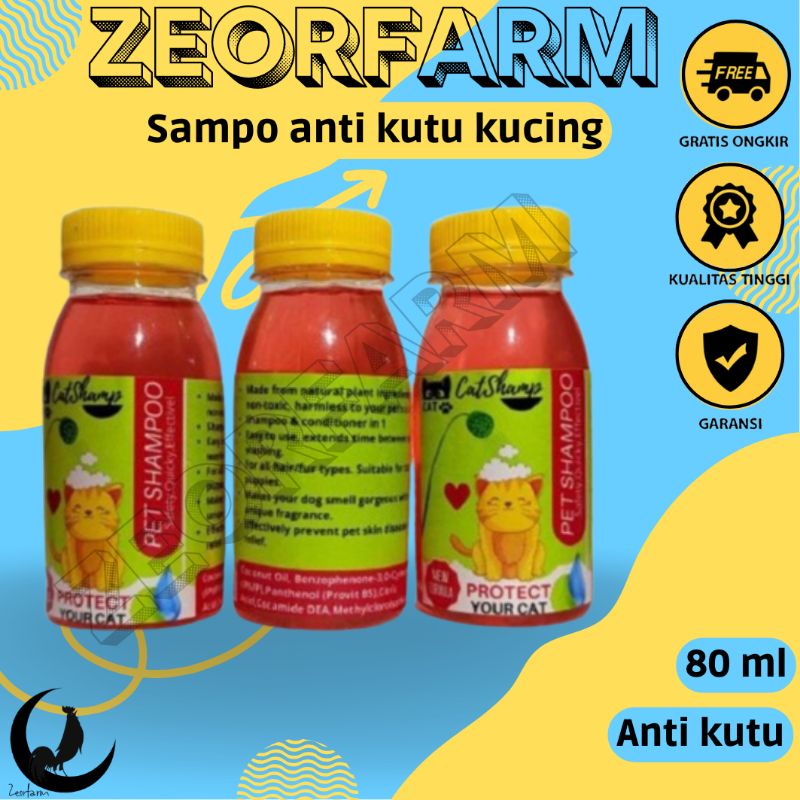 Shampo Sampo Shampoo Anti Kutu Kucing zeorfarm