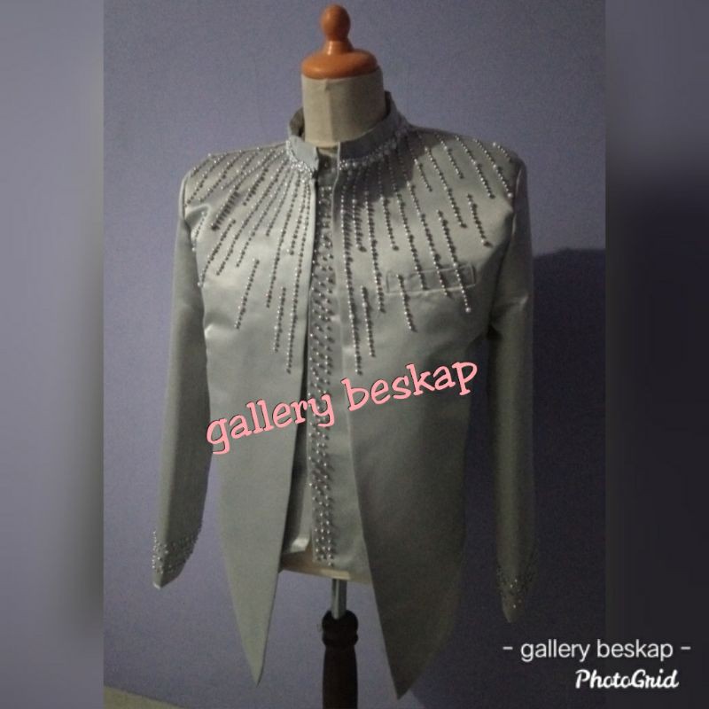 Beskap Basofi pengantin  garis/beskap hijau sage / beskap pengantin / jas pengantin pria / beskap mu