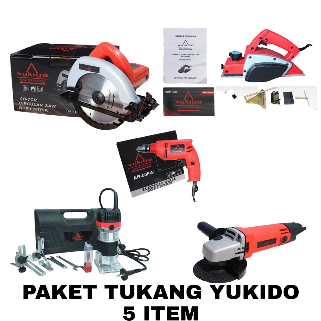 PAKET TUKANG KAYU SIAP PAKAI!!!! Mesin Profil KAYU + Mesin Serut + Mesin Circular Saw + Mesin BOR 10MM + MESIN JIGSAW kualitas terjamin dan terbaik