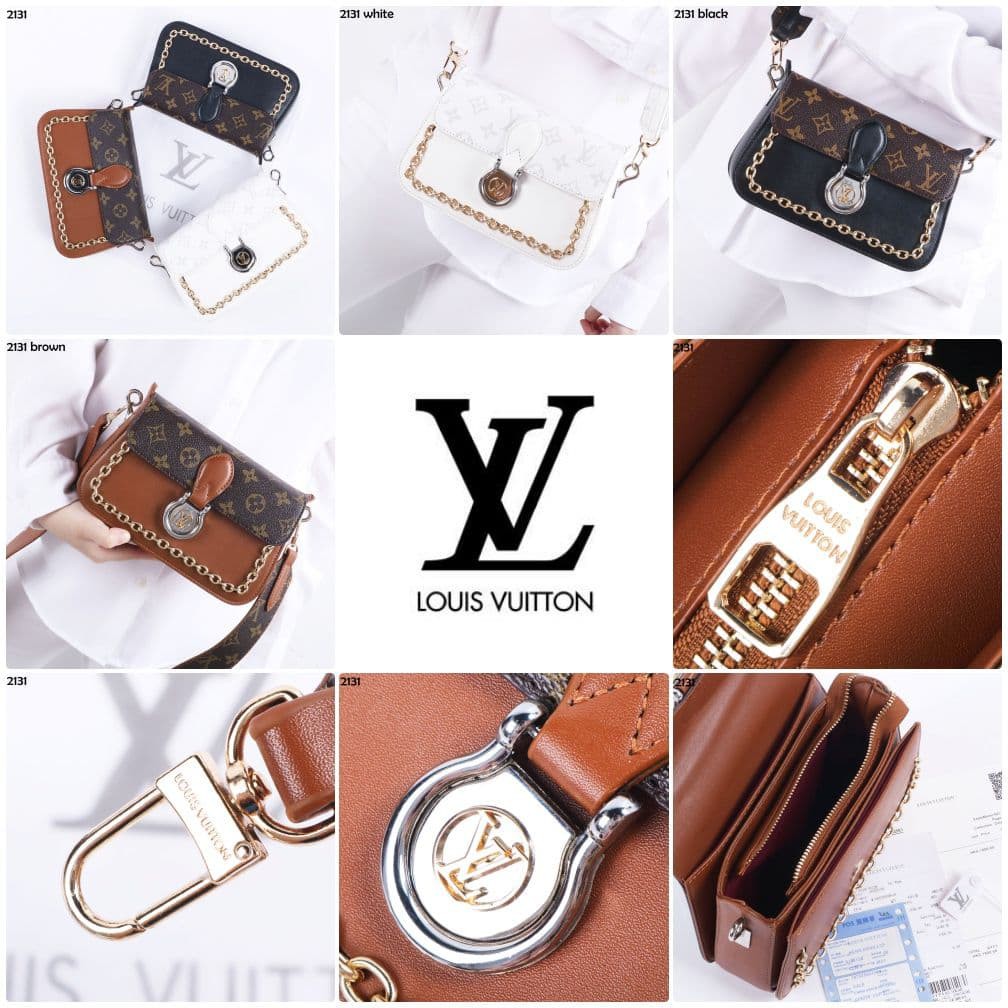 COD ❤️ Tas Wanita LV Louis Vuitton Neo Saint Cloud Crossbodybag Premium Import Chain Kulit magnet