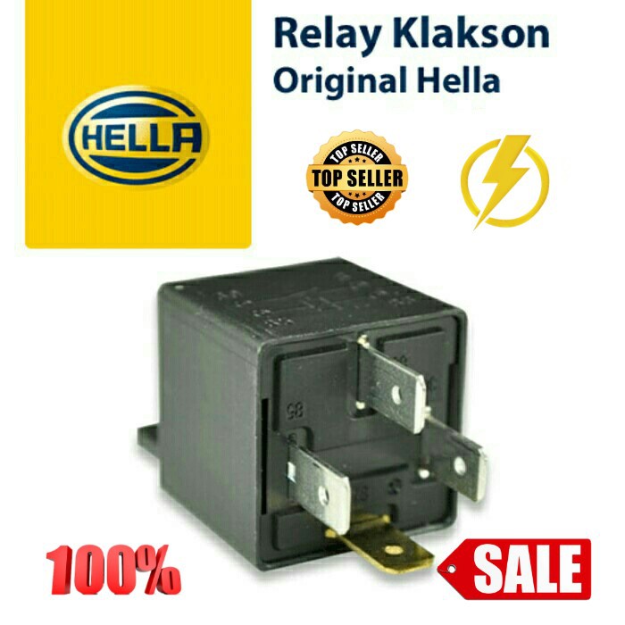 RELAY RELLAY HELLA KAKI 4 - 4 PIN 12V 30 AMPERE HELLA RELAY KLAKSON HELLA