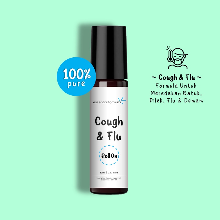 10ml Cough &amp; Flu Essential Oil Roll On Untuk Batuk Pilek