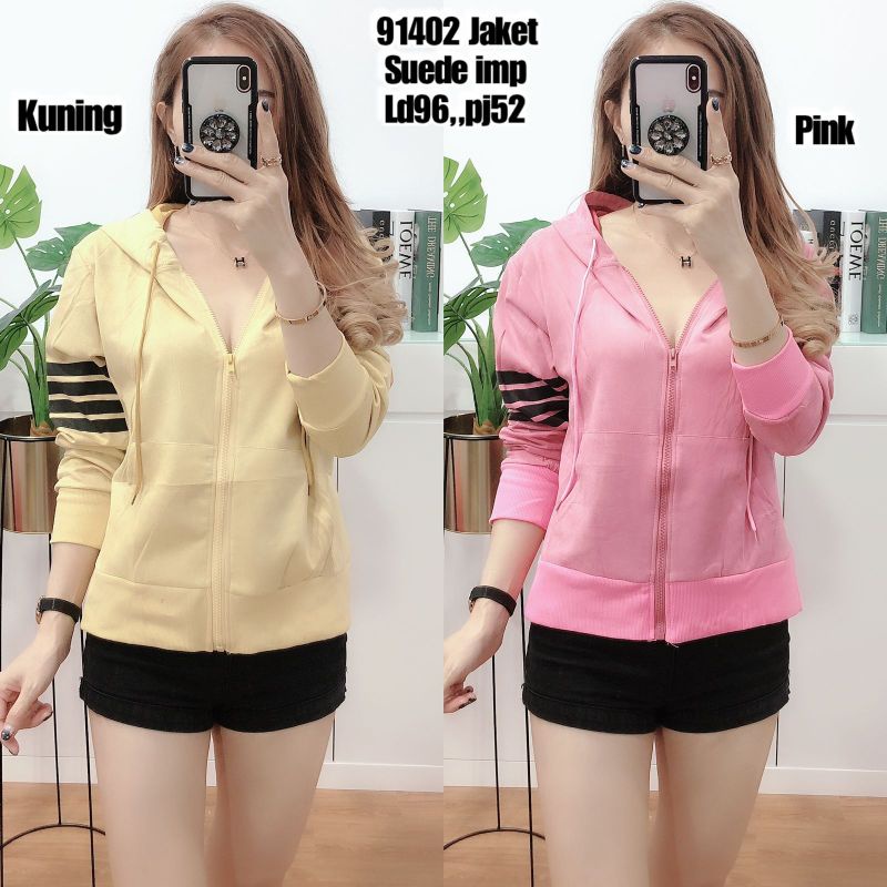 91402 Jaket wanita suede import