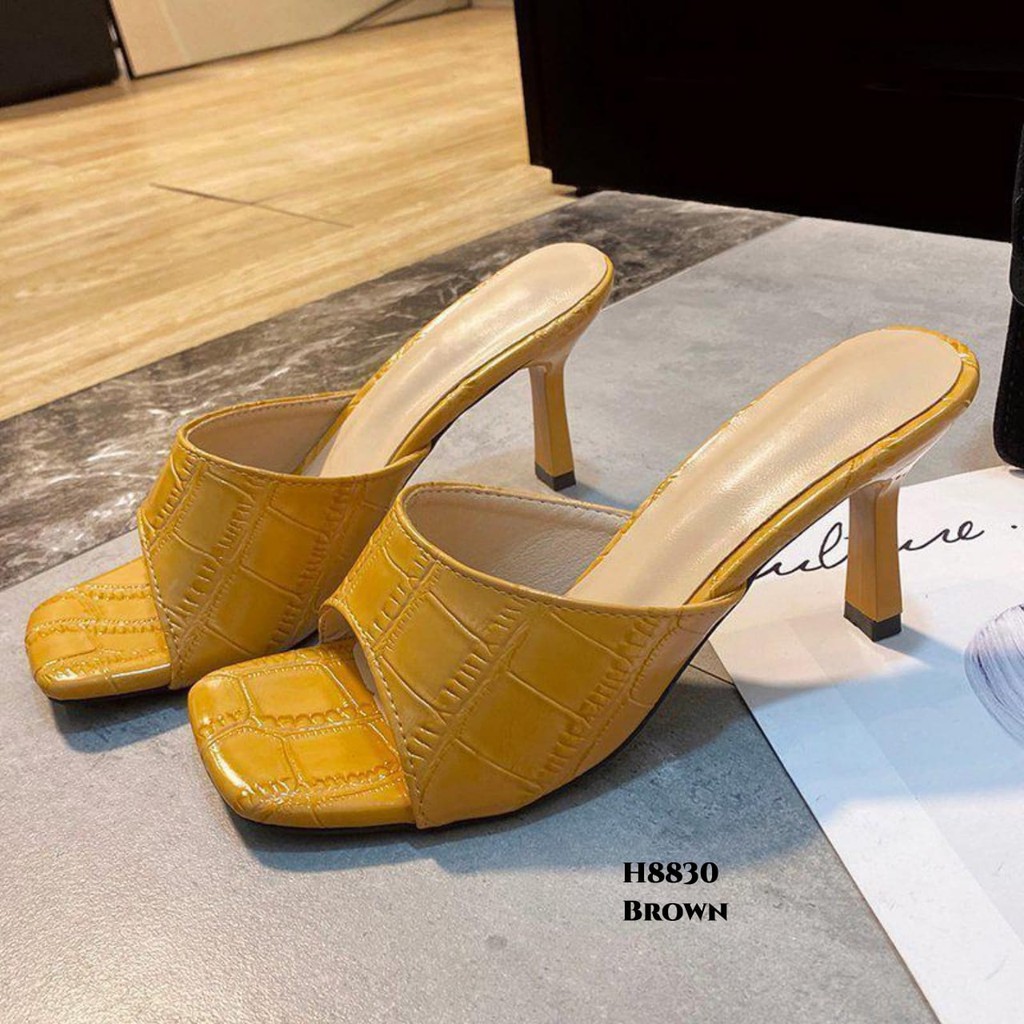 PRF RESTOCK High Heels Croco Embossed Slides H8830