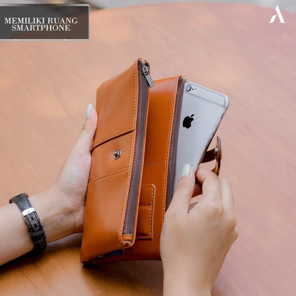 DOMPET WANITA KULIT ASLI IMPORT PANJANG HP SEKAT RUANG BRANDED ORIGINAL ORGANIZER WALET ALONA GEISHA