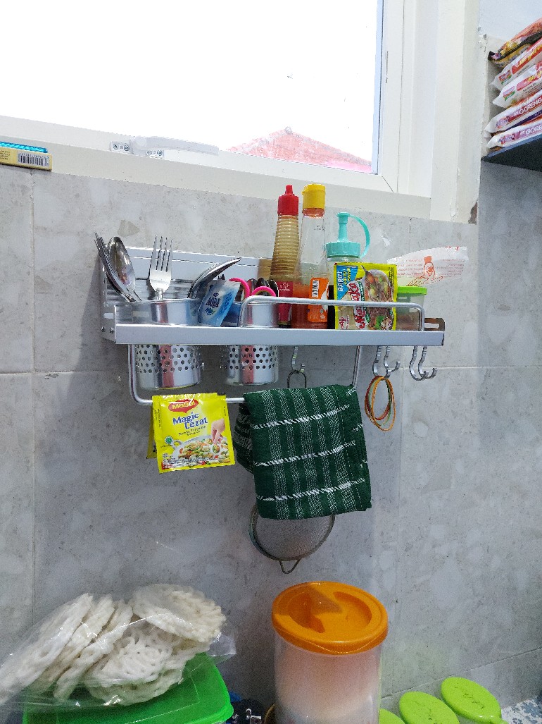 Rak Dapur Bumbu Dan Peralatan Masak Minimalis Almunium Serbaguna