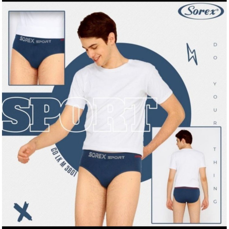 2 pcs Celana Dalam Pria Sorex 3801  Sport Seamless/Sorex Men