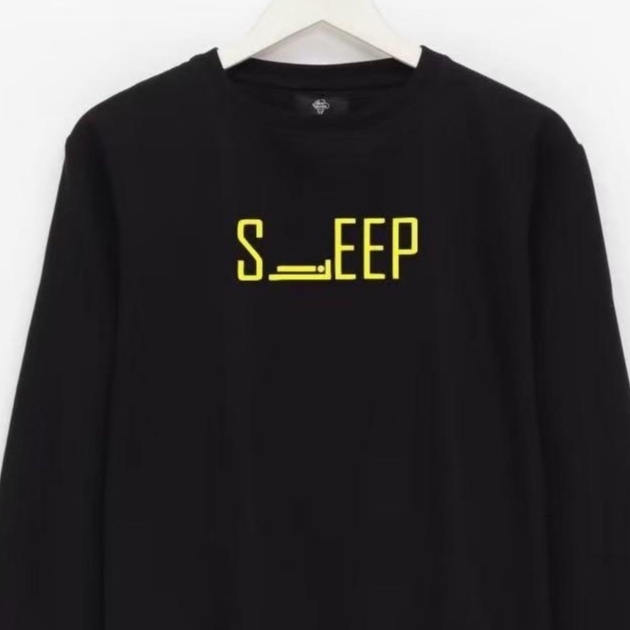 Sweater Crewneck Hitam Sleep Pria Wanita Aesthetic Original Distro Premium Crewnek Cowok Cewek Berkualitas Brand Lokal Bandung