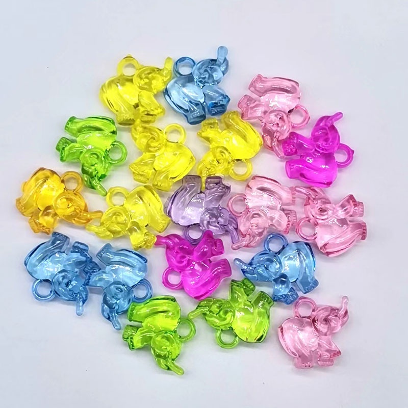 20pcs Liontin Bentuk Beruang Bahan Akrilik Transparan Warna Campur