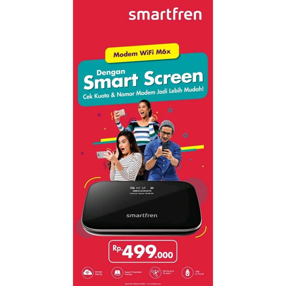 New Mifi Modem Wifi Router 4G Powerbank Smartfren Andromax M6x BONUS KUOTA