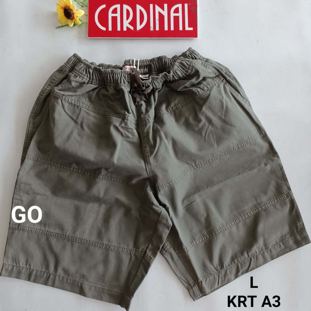 gof S-L CARDINAL CELANA PENDEK KARET KOLOR Katun Casual Soft Jeans Murah Bagus Santai Original