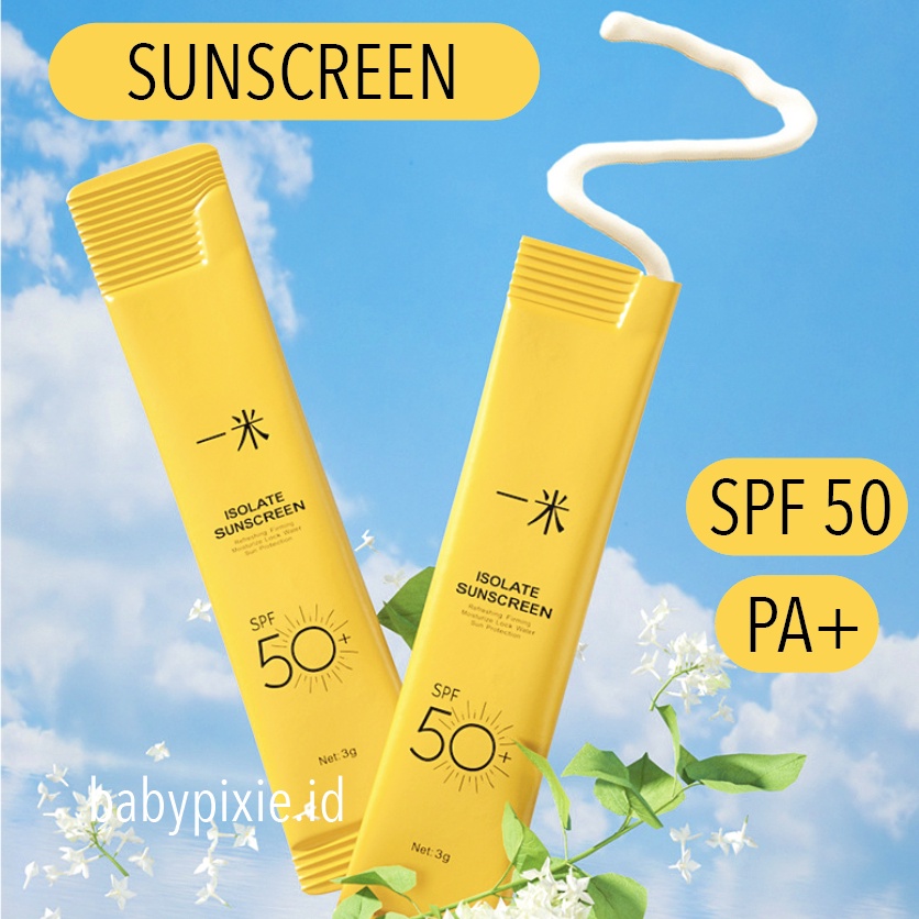 Sun Screen Isolation Sachet SPF 50 PA+ Sun Block Wajah Tahan 12 Jam EM043