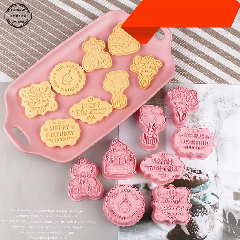 Cookie Cutter Set 8 Pcs Birthday Cetakan Cookies Kue Kering Biskuit 16