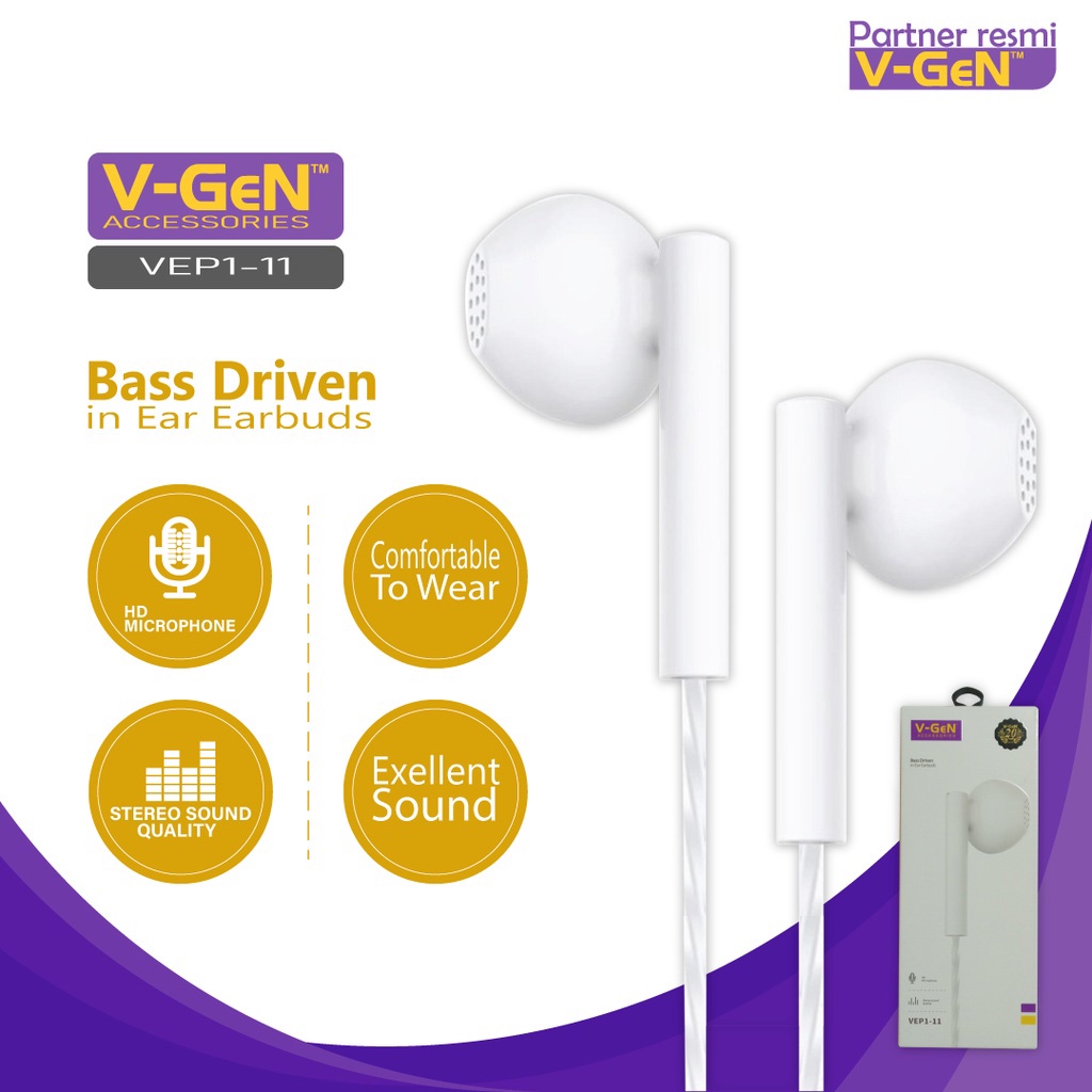 [DGB] HEADSET EARPHONE HEAD SET V-GEN VEP1-11 VGEN HEAPHONE HETSET